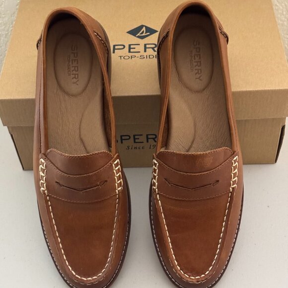 NIB Sperry Seaport Penny Loafer Woman's sz 11 Leather Tan Flat Heel Classic - Picture 15 of 15
